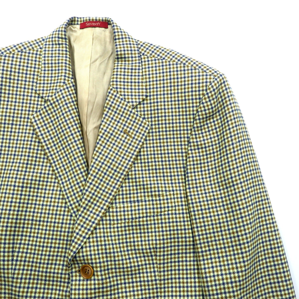 SEVENTY イタリア製 ツイード 3B テーラードジャケット ブレザー M ベージュ ウール グレンチェック