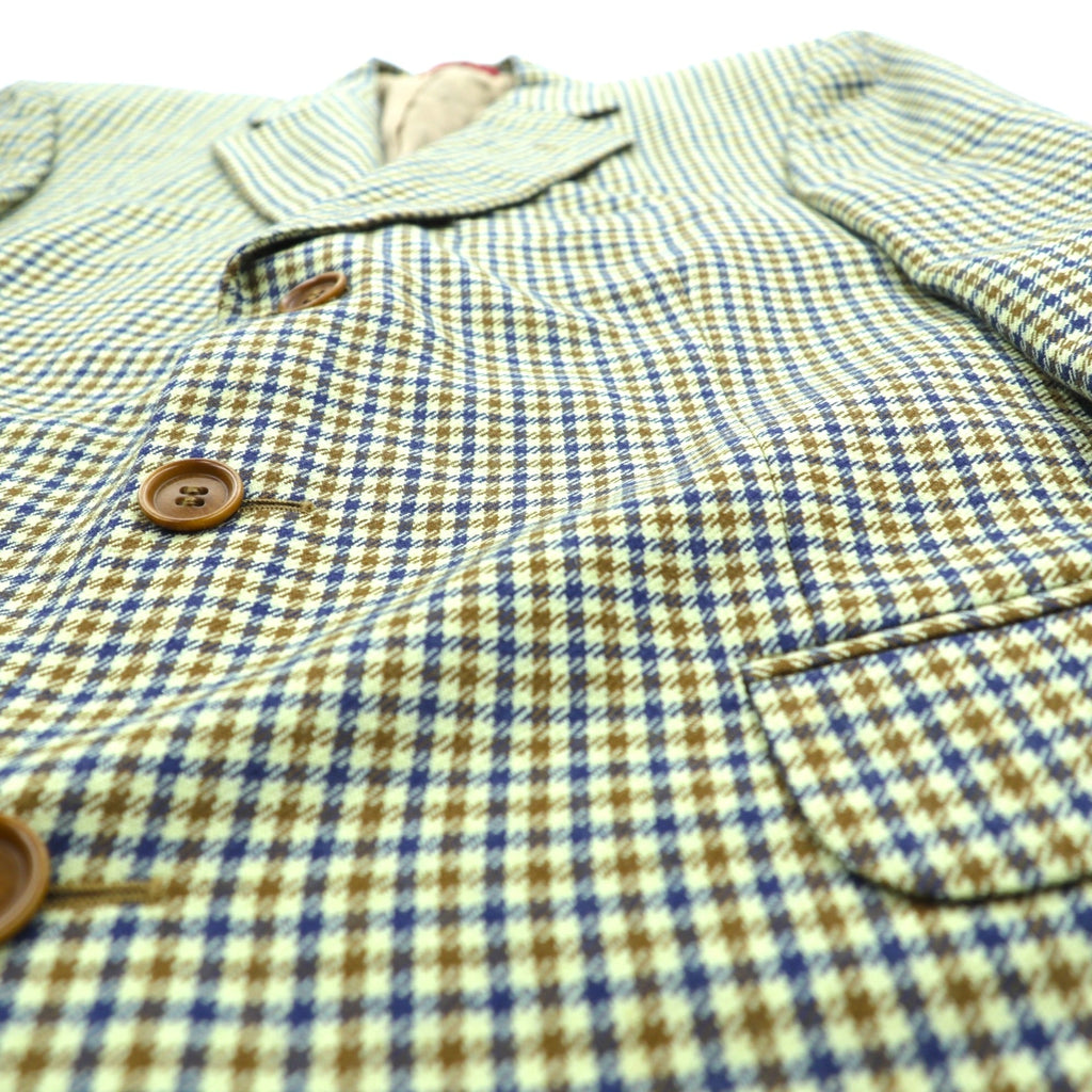 SEVENTY イタリア製 ツイード 3B テーラードジャケット ブレザー M ベージュ ウール グレンチェック