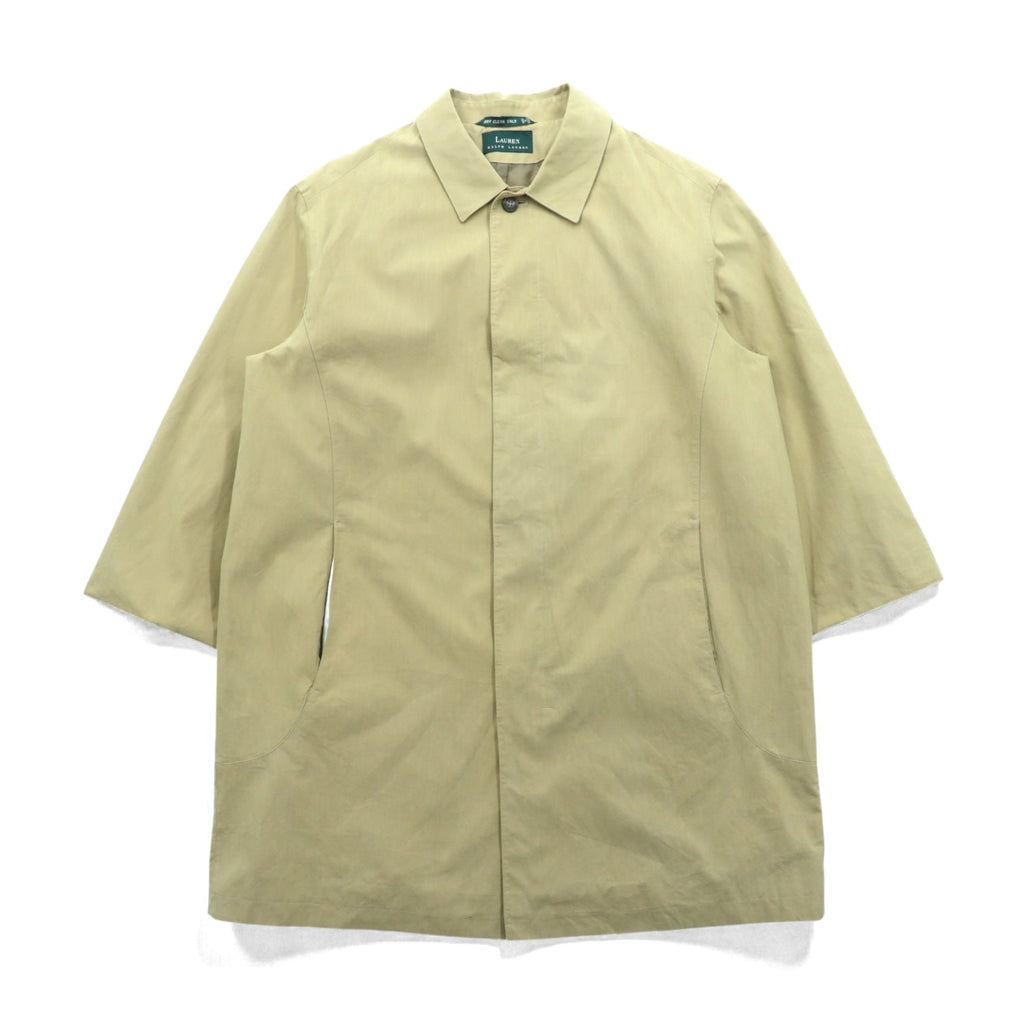 LAUREN RALPH LAUREN 90年代 ピーチスキン バルマカーンコート ステンカラーコート L ベージュ 比翼 コットン