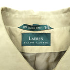 LAUREN RALPH LAUREN 90年代 ピーチスキン バルマカーンコート ステンカラーコート L ベージュ 比翼 コットン