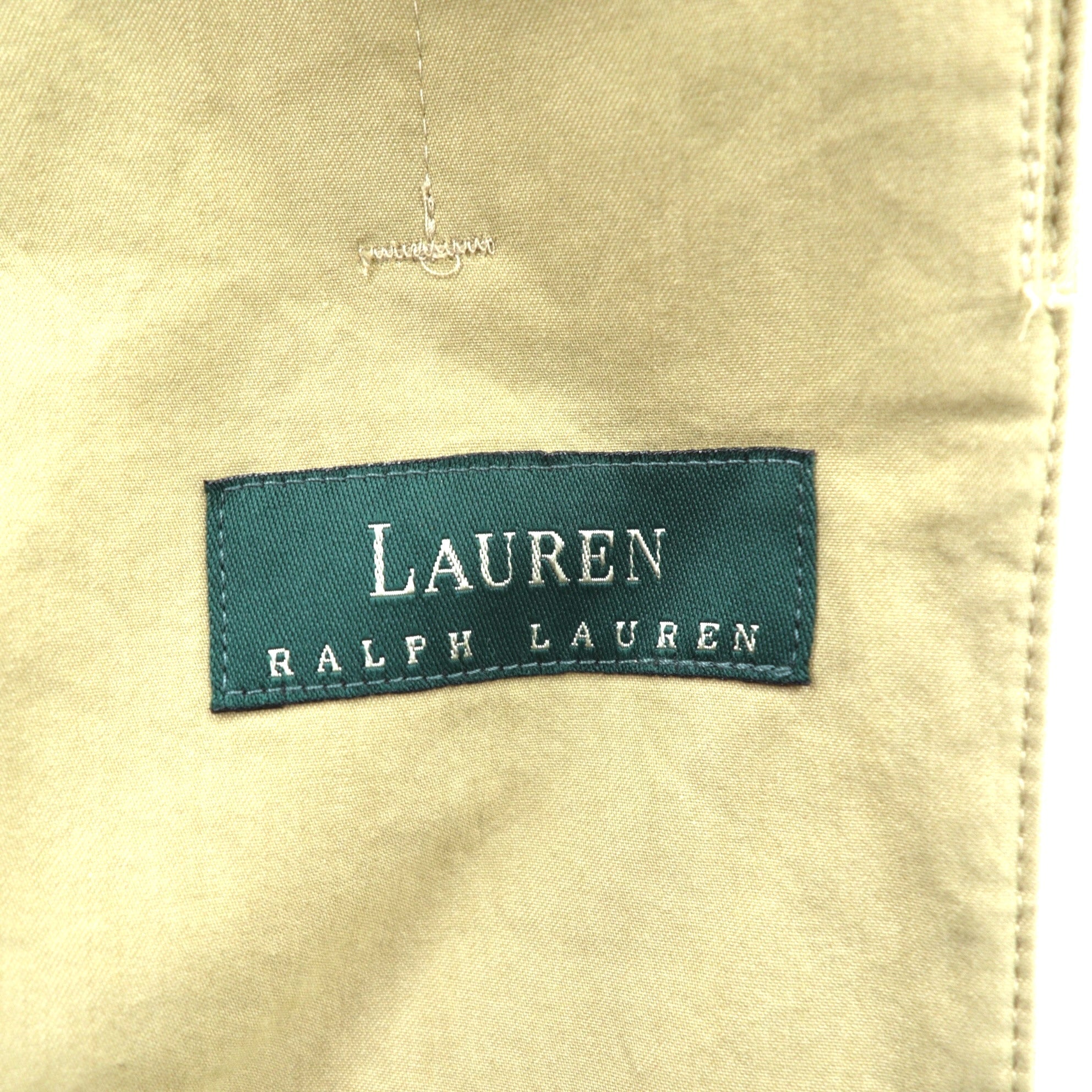 LAUREN RALPH LAUREN 90年代 ピーチスキン バルマカーンコート ステンカラーコート L ベージュ 比翼 コットン