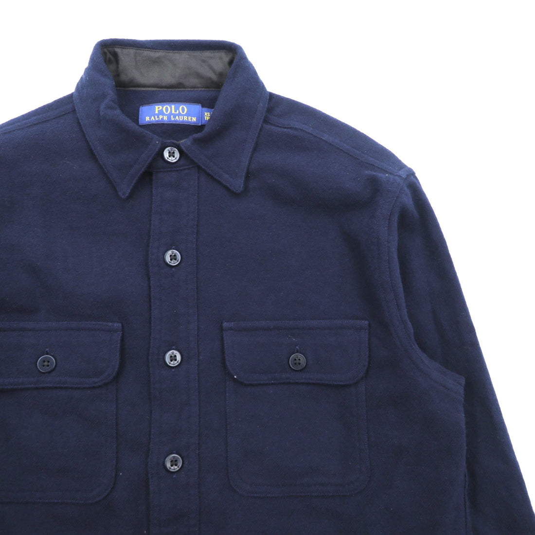 Polo Ralph Lauren Military CPO Shirt, XS, Navy Cotton, Chin Strap, Anchor Button