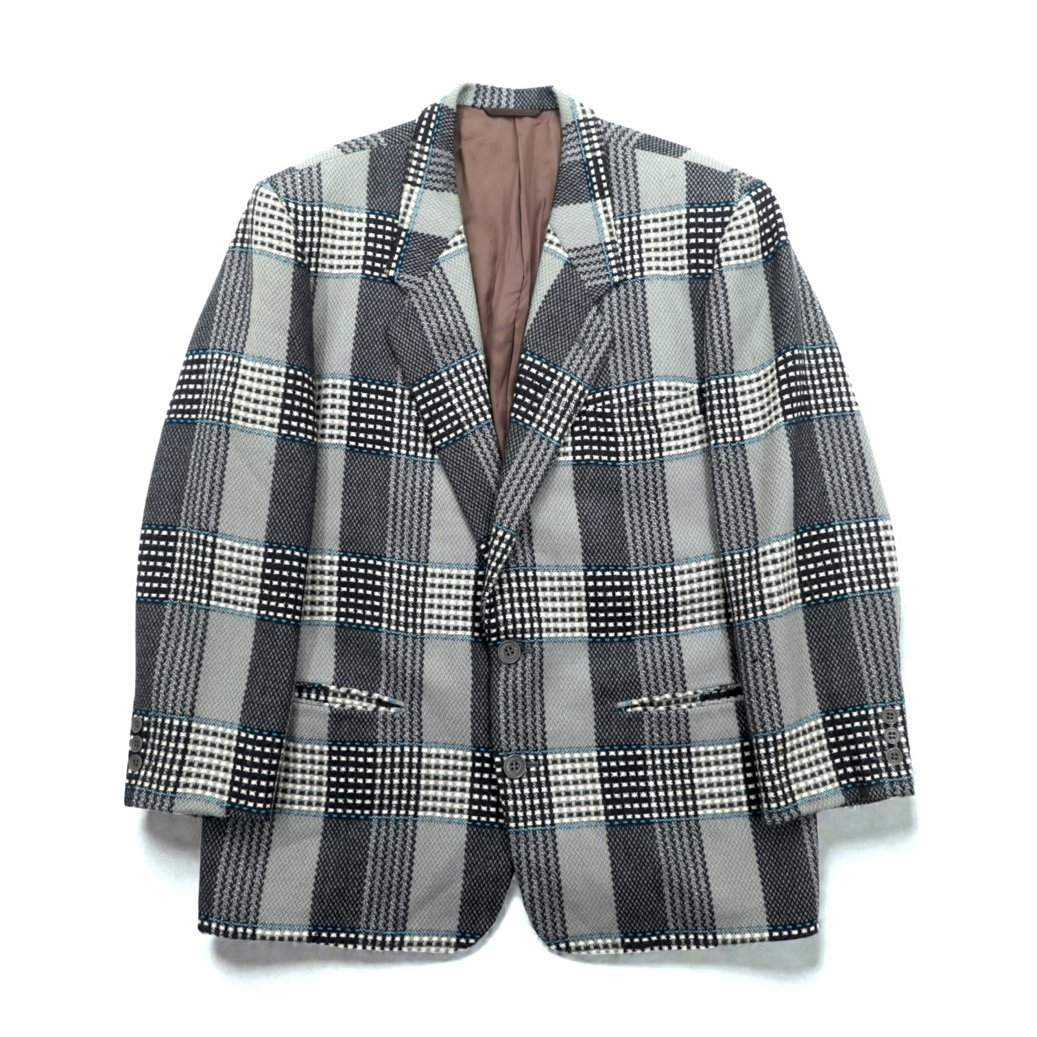 carmina uomo 90年代 ヴィンテージ ツイード 2B テーラードジャケット ブレザー L グレー ウール チェック