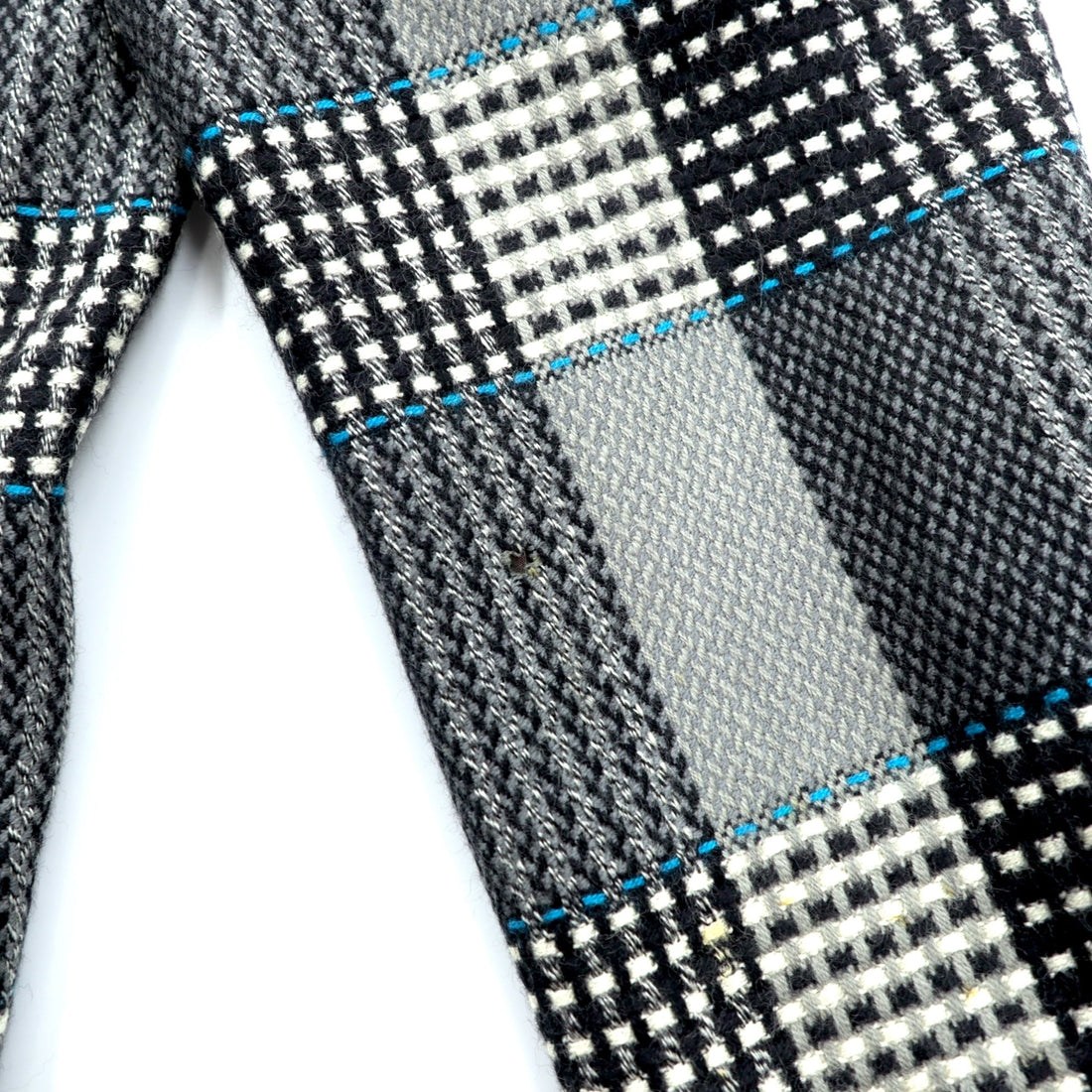 Carmina Uomo 90s Vintage Tweed 2B Tailored Jacket, Leather, Size L, Gray Wool Check