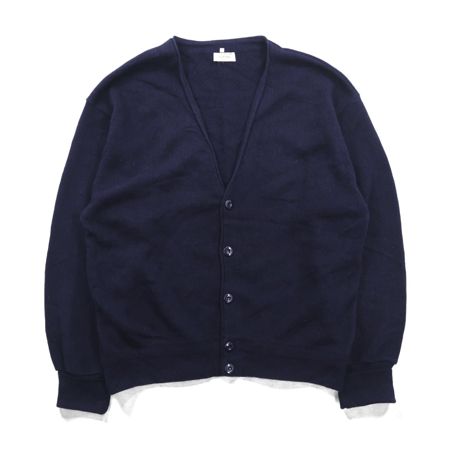 chabala 80s France Vintage Knitwear Vネック ニット カーディガン L ネイビー フランス製