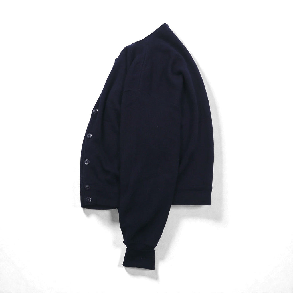 chabala 80s France Vintage Knitwear Vネック ニット カーディガン L ネイビー フランス製