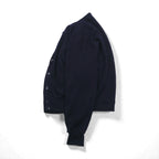 chabala 80s France Vintage Knitwear Vネック ニット カーディガン L ネイビー フランス製