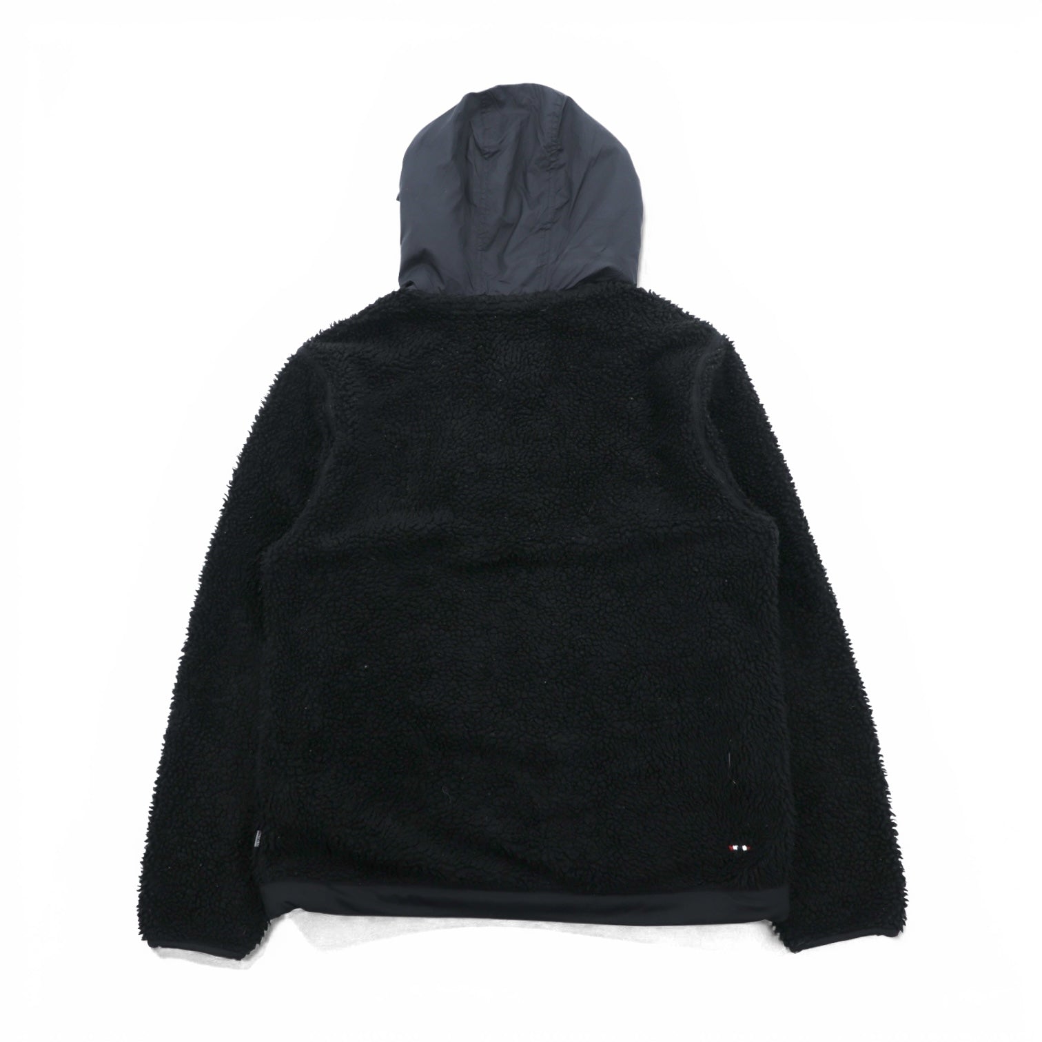 NAPAPIJRI ハーフジップ アノラックパーカー シェルパ フリースジャケット M ブラック ドローコード Teide Fleece Hoodie N0Y13M
