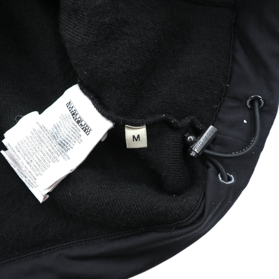 NAPAPIJRI Half Zip Anorak Hoodie Sherpa Fleece Jacket M Black Drawcord Teide N0Y13M