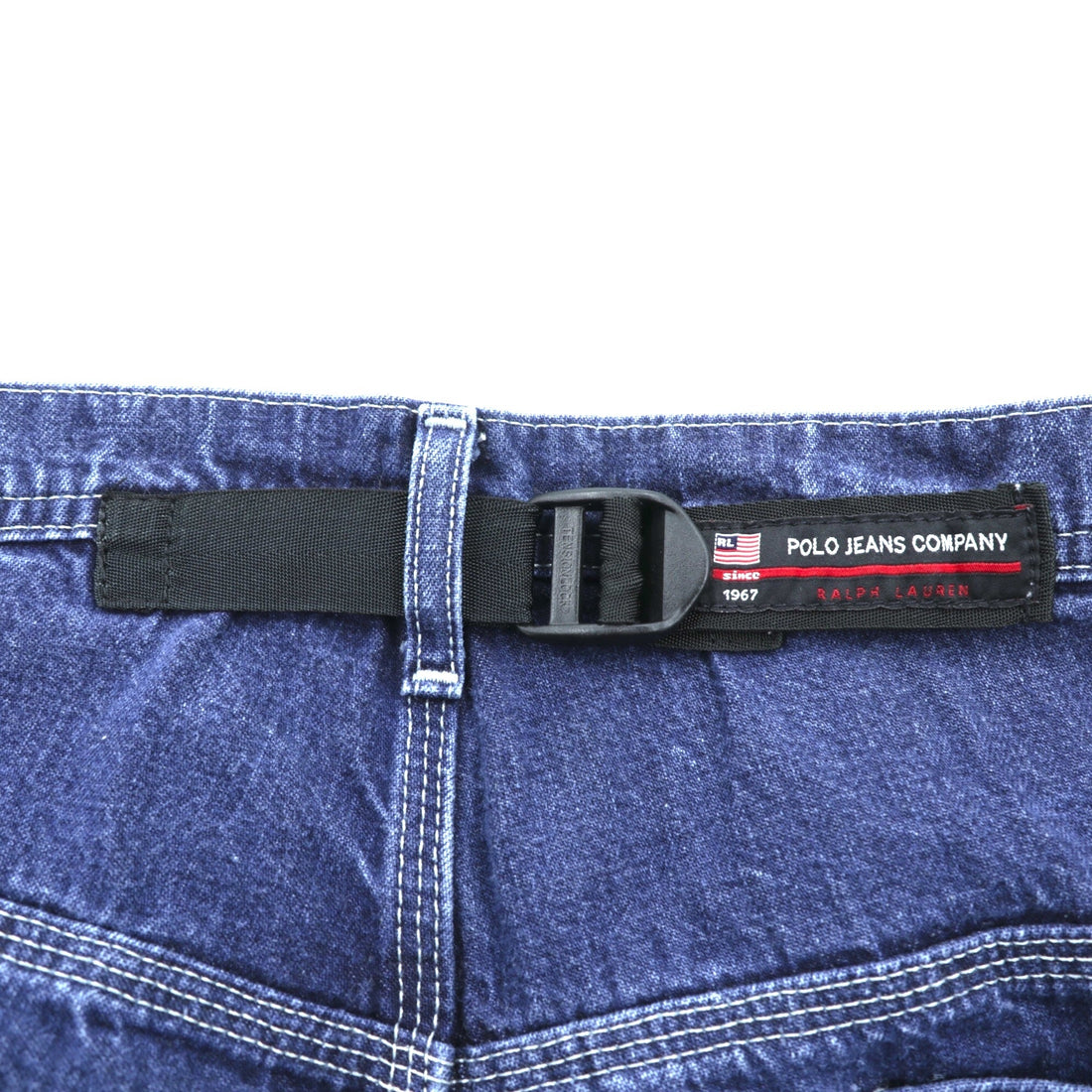 POLO JEANS CO. RALPH LAUREN 90s Baggy Painter Wide Denim Pants, Indigo, XL, Cinch Back, Big Size