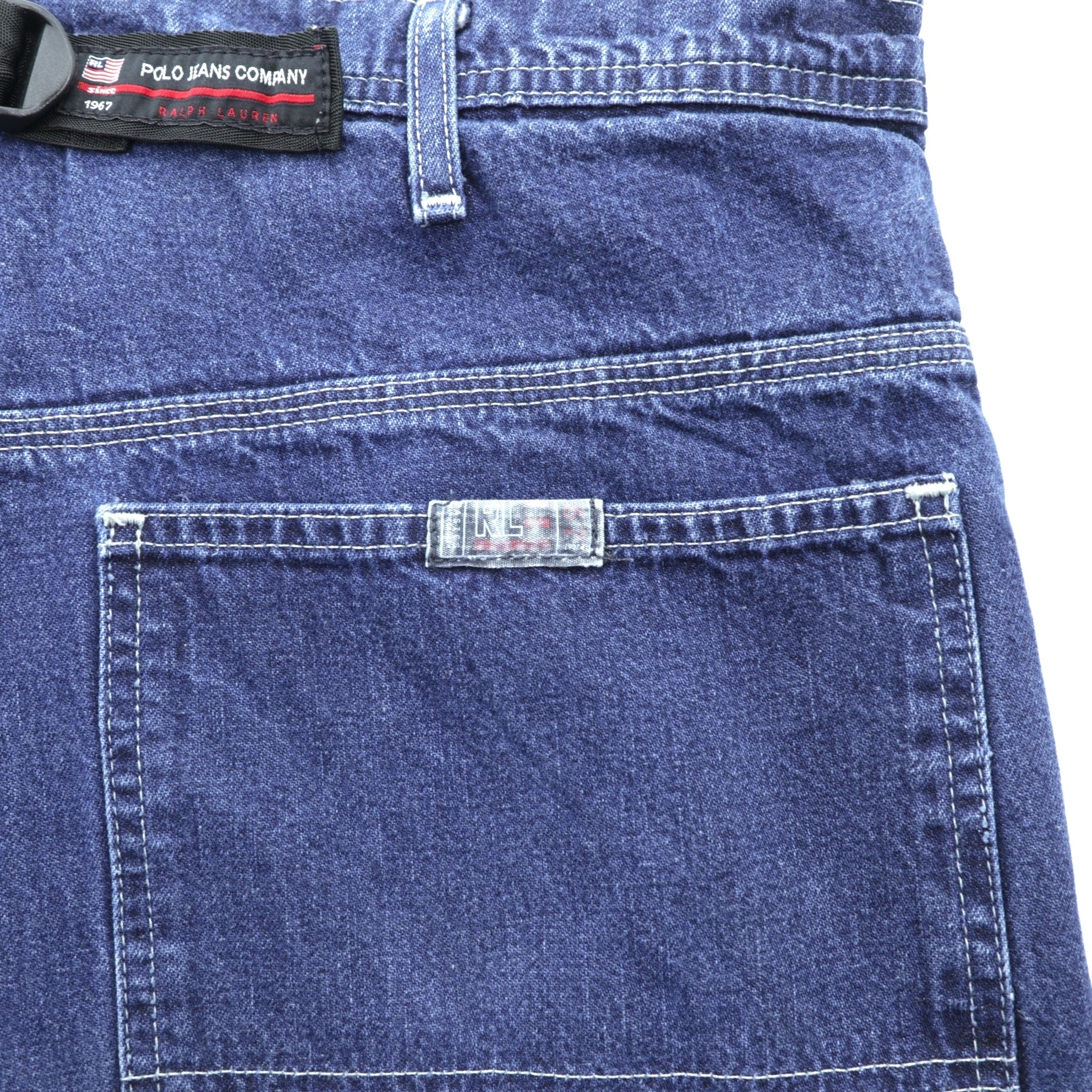 POLO JEANS CO. RALPH LAUREN 90年代 バギー ペインター ワイド デニムパンツ ジーンズ XL インディゴ シンチバック ビッグサイズ