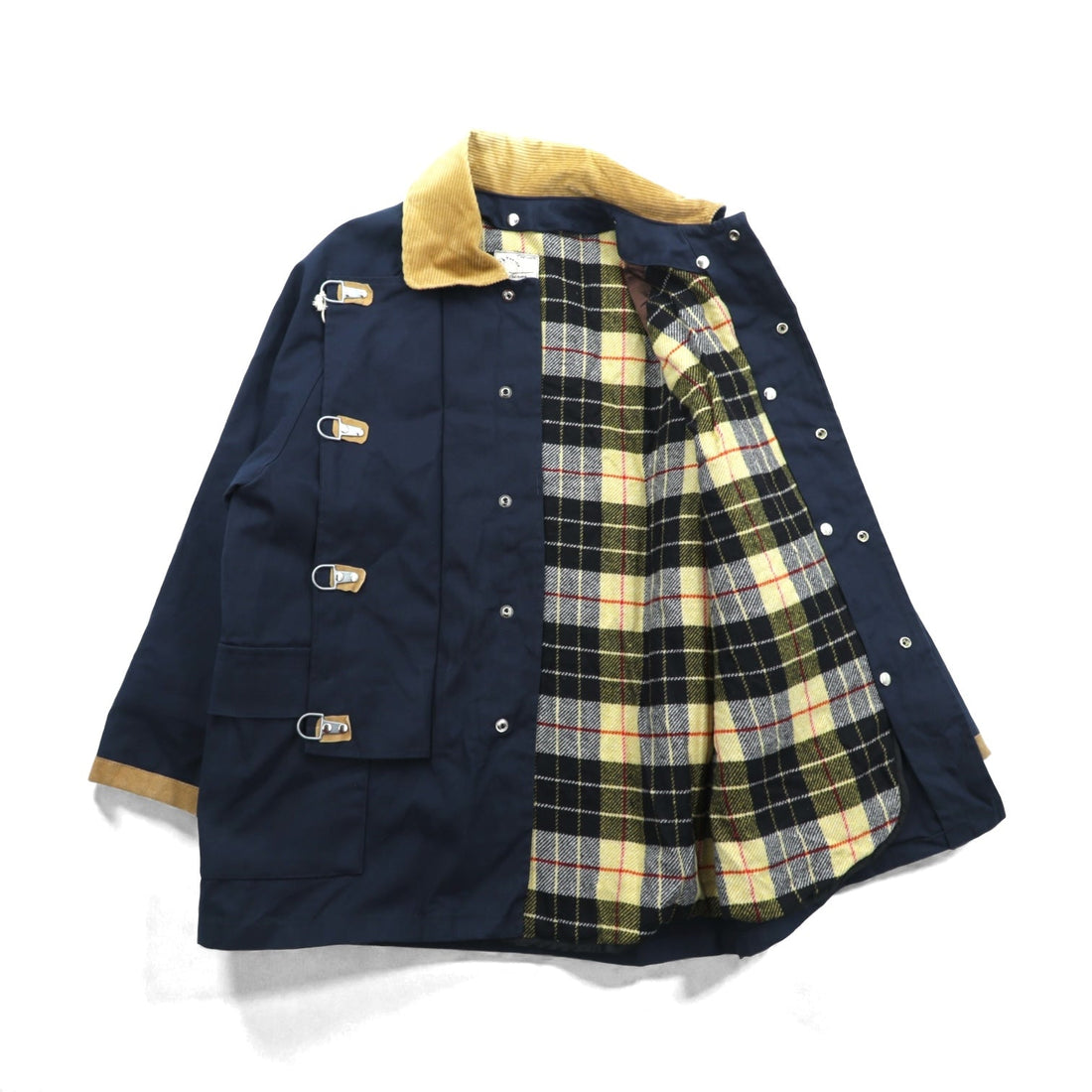 Iron trevor イタリア製 ダック ファイヤーマンジャケット カバーオール 2XL ネイビー 襟コーデュロイ ライナー着脱式 チンストラップ 未使用品