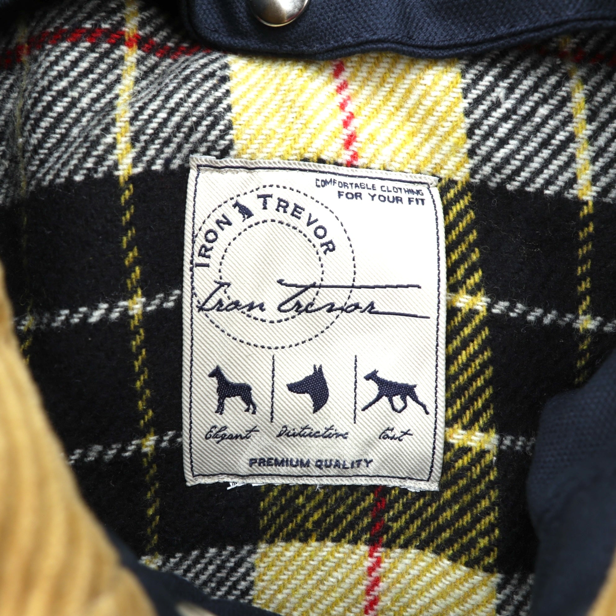 Iron trevor イタリア製 ダック ファイヤーマンジャケット カバーオール 2XL ネイビー 襟コーデュロイ ライナー着脱式 チンストラップ 未使用品