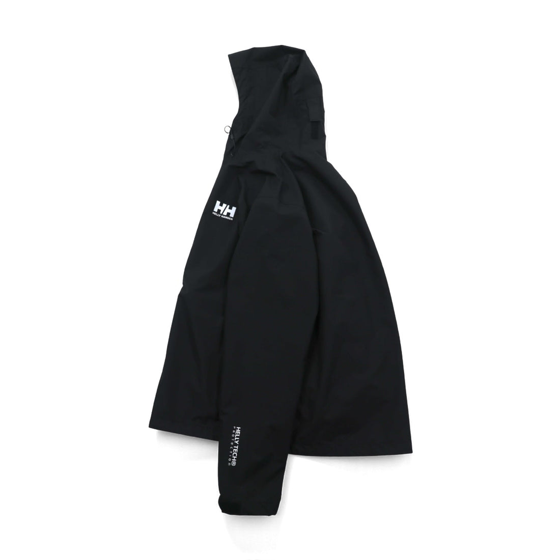 HELLY HANSEN Waterproof Rain Jacket Mountain Parka L Black Drawcord SEVEN J TECH NB4 62047