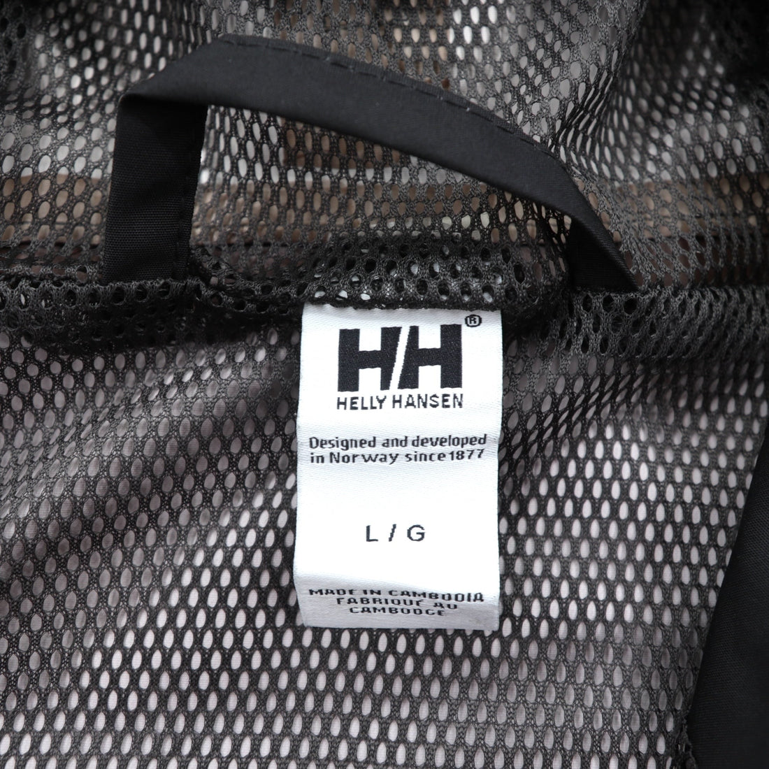 HELLY HANSEN Waterproof Rain Jacket Mountain Parka L Black Drawcord SEVEN J TECH NB4 62047