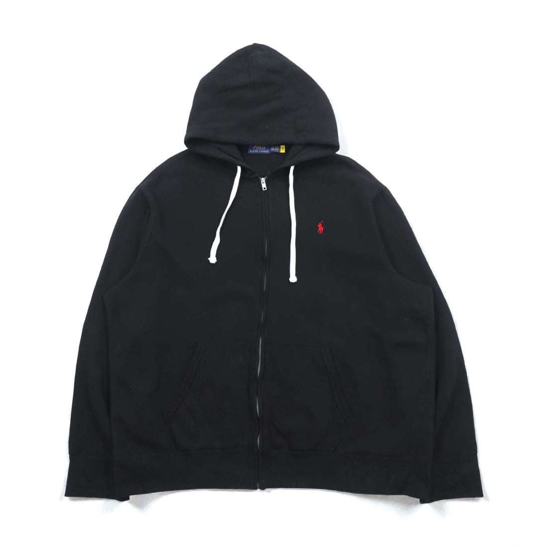 Polo Ralph Lauren Zip Hoodie 2XL Black Talon Fleece Lined Small Pony Embroidery Big Size