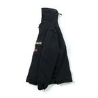 NAPAPIJRI フリース裏地 ハーフジップ 中綿 アノラックパーカー ナイロンジャケット XL ブラック サイドジップ スリット