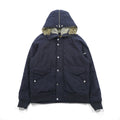 Woolrich N-2B フライトジャケット 中綿 ボンバージャケット L ネイビー 短丈 ナイロン ラビットパーカー フェイクファー