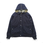 Woolrich N-2B フライトジャケット 中綿 ボンバージャケット L ネイビー 短丈 ナイロン ラビットパーカー フェイクファー