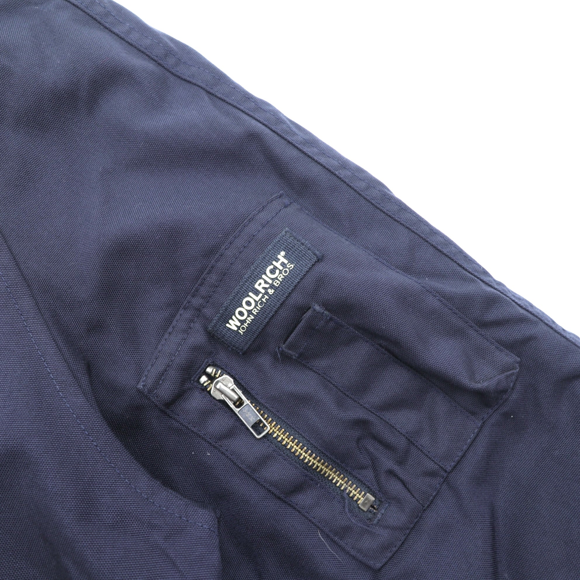 Woolrich N-2B フライトジャケット 中綿 ボンバージャケット L ネイビー 短丈 ナイロン ラビットパーカー フェイクファー