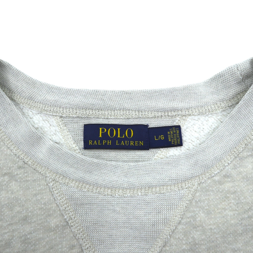Polo Ralph Lauren 両V 染み込みプリントアーチロゴ スウェット トレーナー L グレー NY ATHLETIC DEPT.