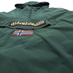 NAPAPIJRI ハーフジップ アノラックパーカー ナイロンジャケット フリースライナー L カーキ RAIN FOREST WINTER ANORAK TAPED SEAMS N0Y7H2