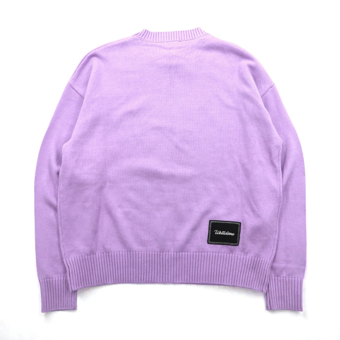 WE11DONE スマイリー PRINTED KNIT SWEATER コットンニット セーター L ラベンダー 未使用品