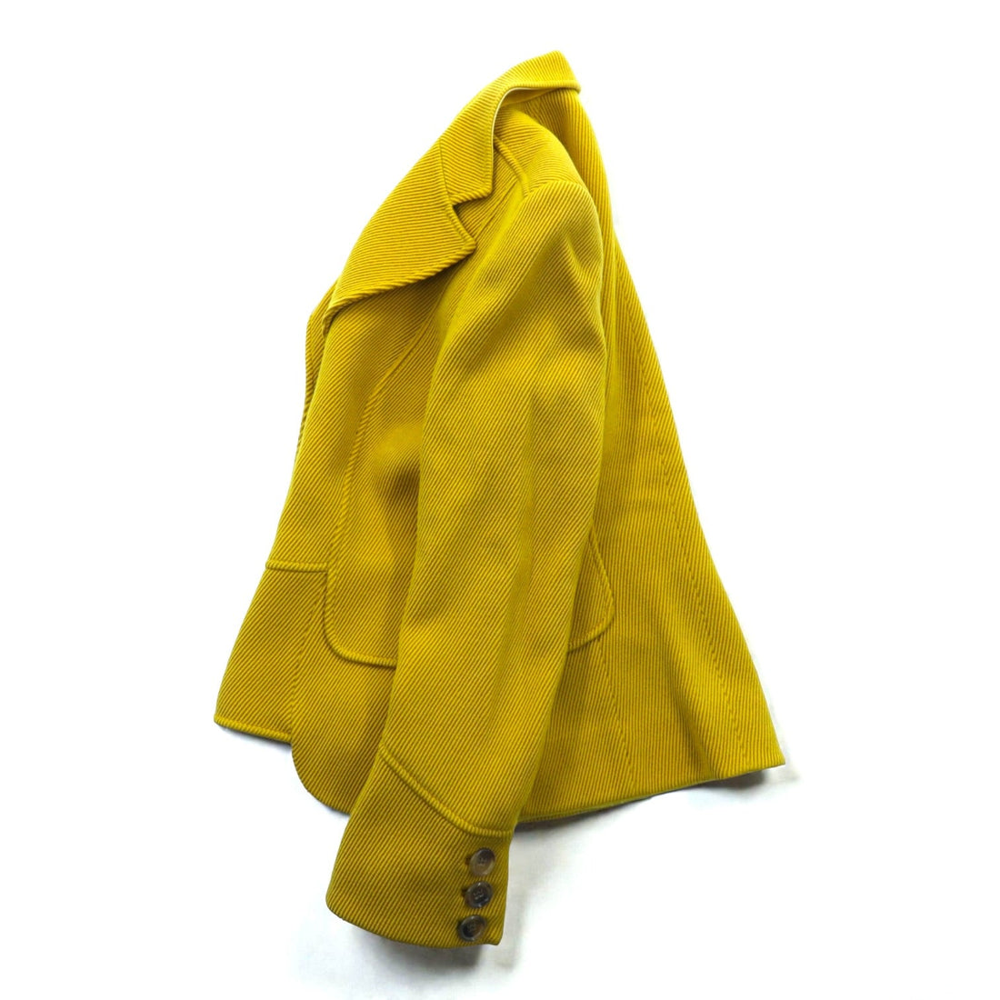 Brioni Made in Italy Corduroy 3B Tailored Jacket Leather L Yellow Wool