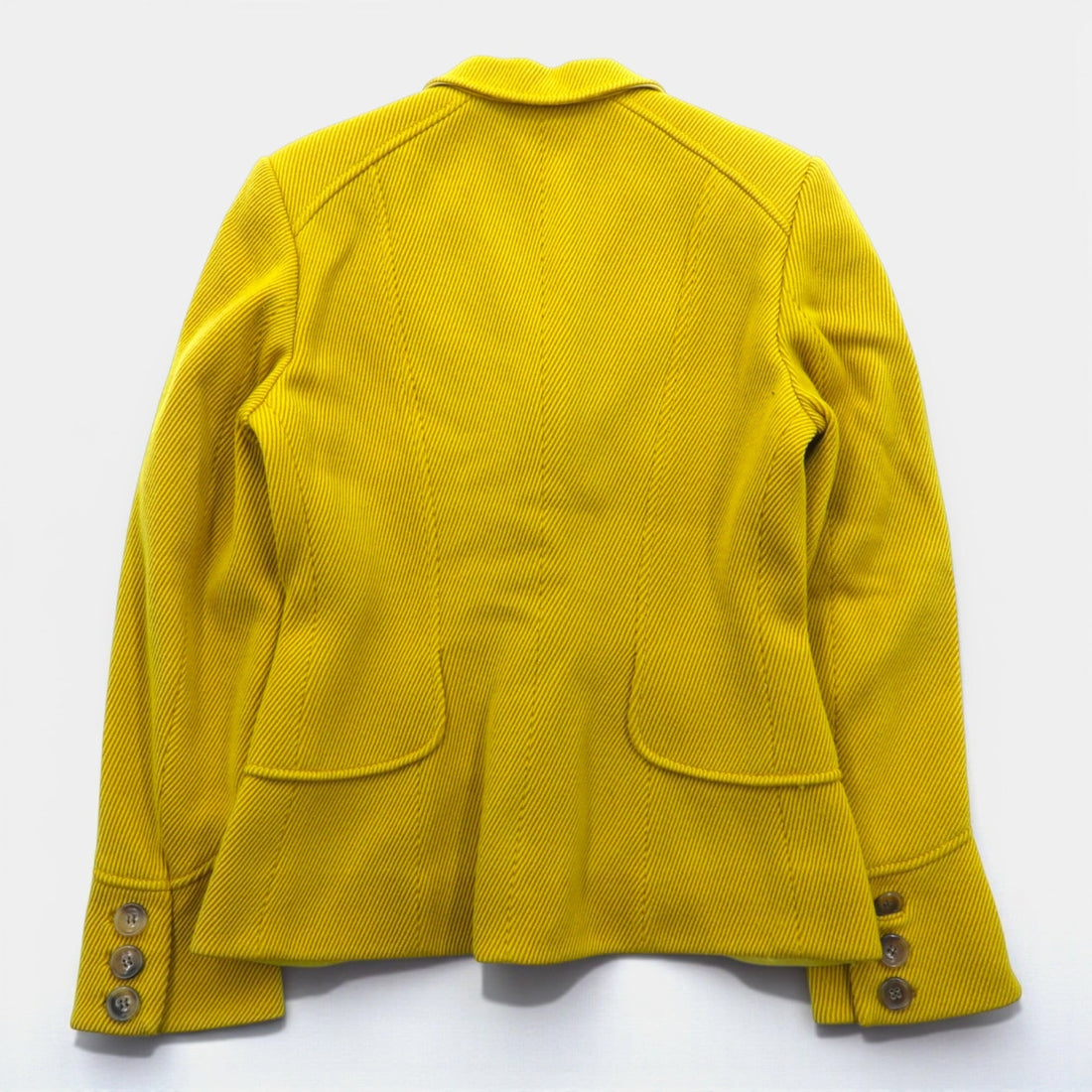 Brioni Made in Italy Corduroy 3B Tailored Jacket Leather L Yellow Wool