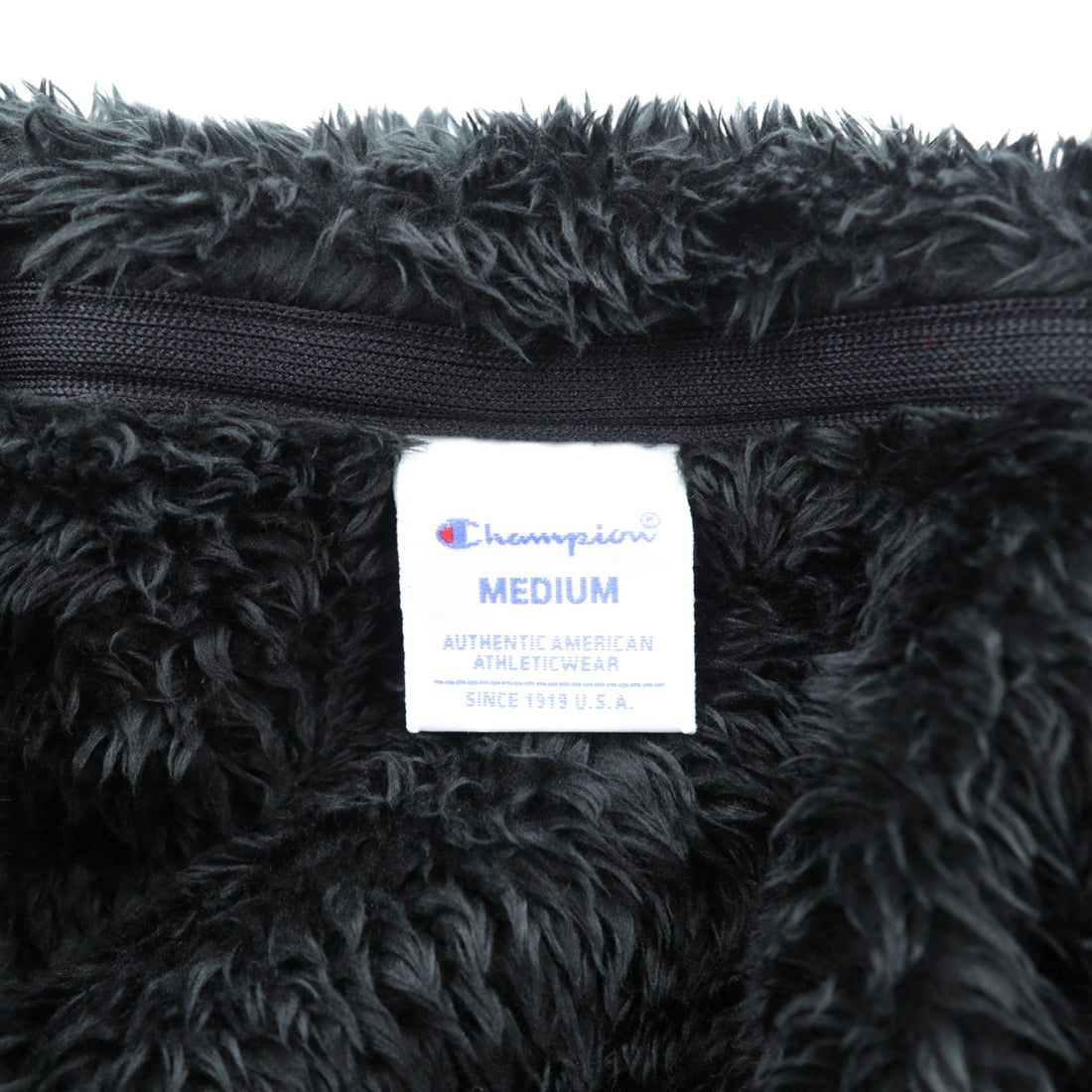 Champion Sherpa Fleece Jacket, Medium, Black, Stand Collar, Sonny Label Exclusive, C8-U613