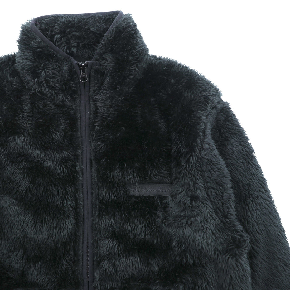 Champion Sherpa Fleece Jacket, Medium, Black, Stand Collar, Sonny Label Exclusive, C8-U613