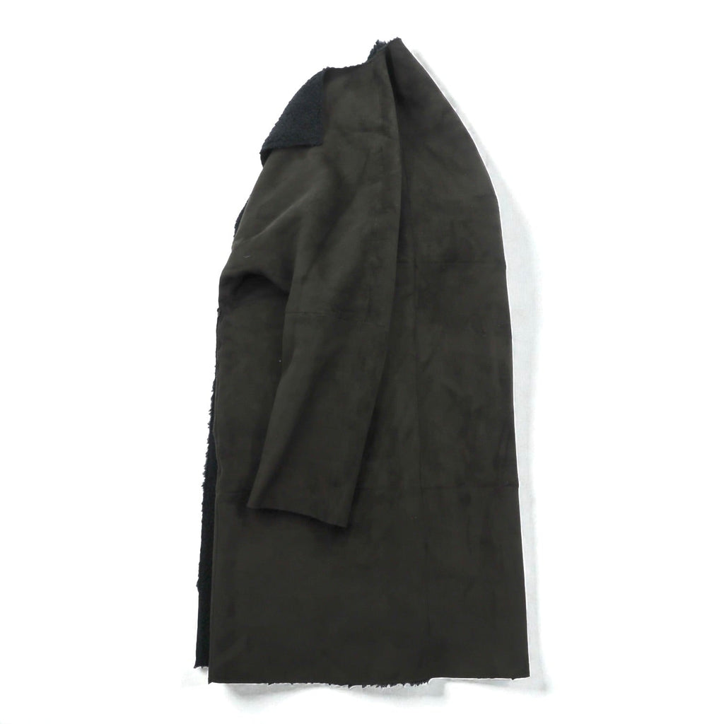 Johnbull リバーシブル 2WAY フェイクムートン コート ノーカラーコート S ブラウン ボア AH066M