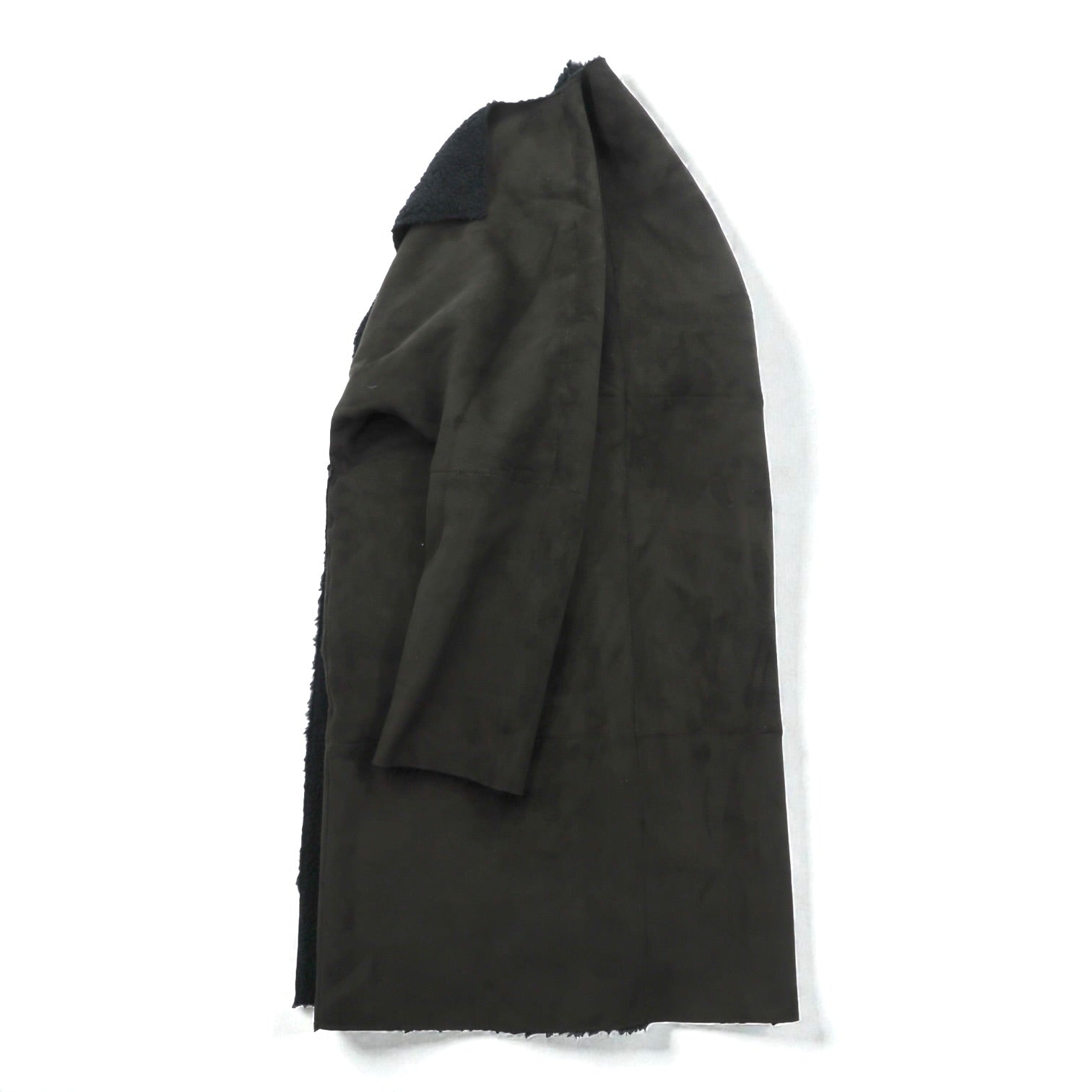 Johnbull リバーシブル 2WAY フェイクムートン コート ノーカラーコート S ブラウン ボア AH066M