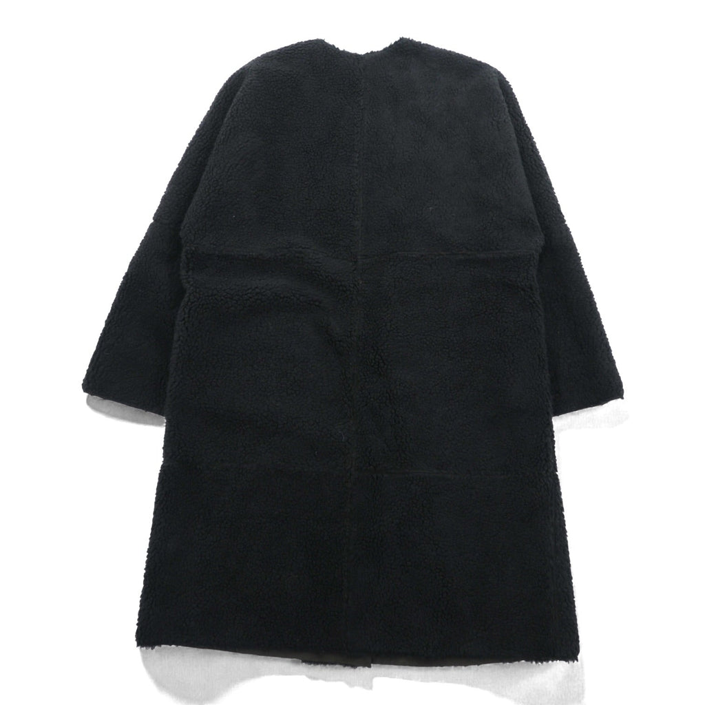 Johnbull リバーシブル 2WAY フェイクムートン コート ノーカラーコート S ブラウン ボア AH066M