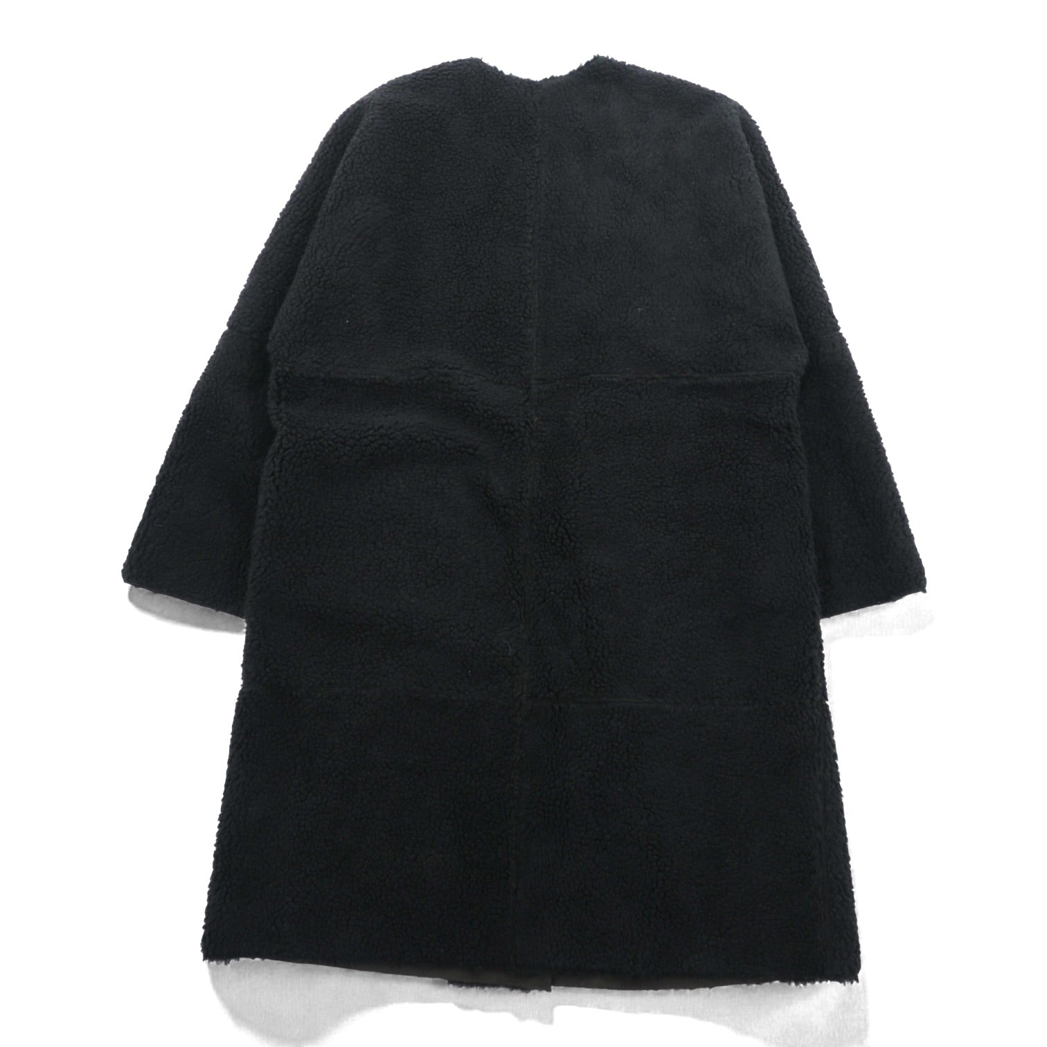 Johnbull リバーシブル 2WAY フェイクムートン コート ノーカラーコート S ブラウン ボア AH066M