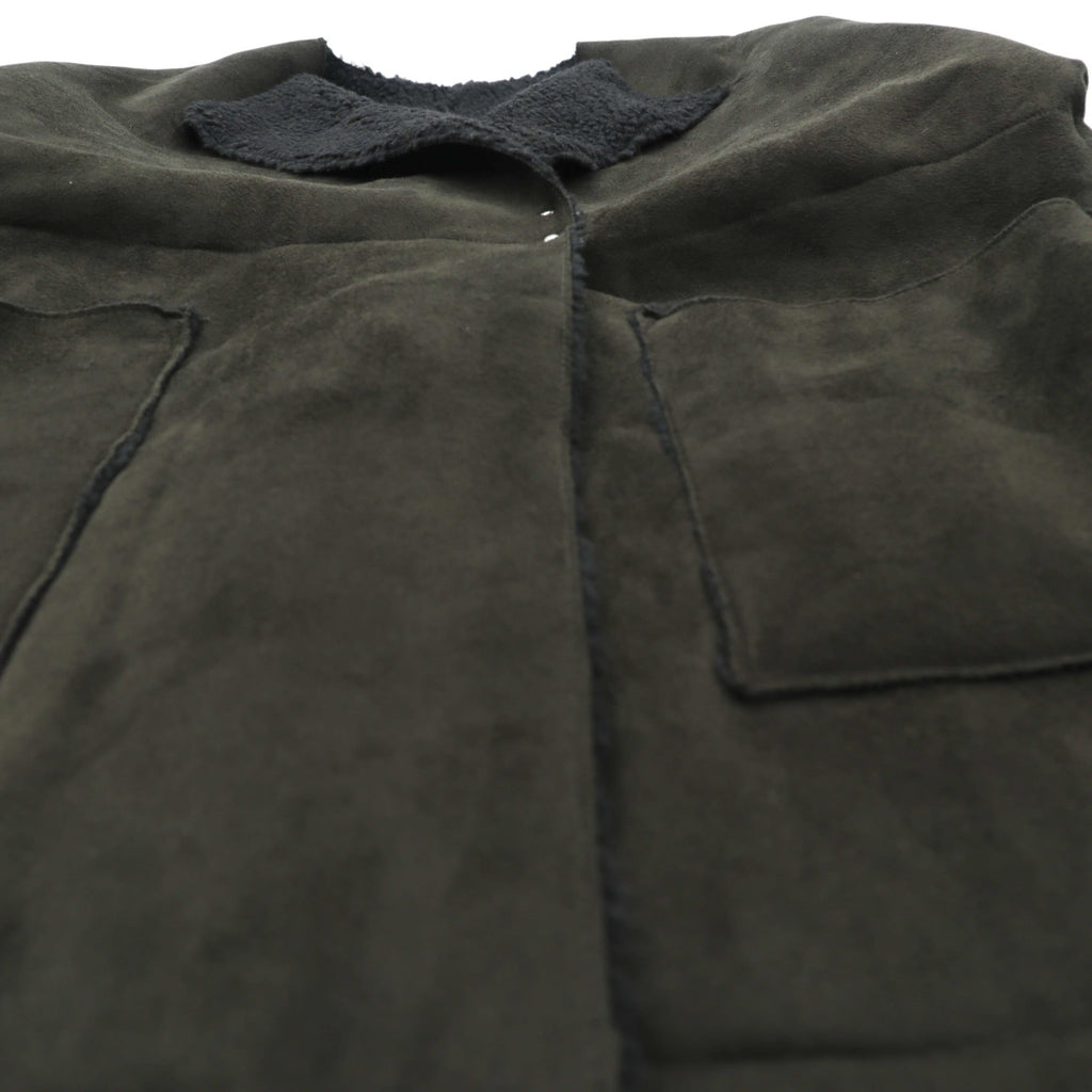 Johnbull リバーシブル 2WAY フェイクムートン コート ノーカラーコート S ブラウン ボア AH066M