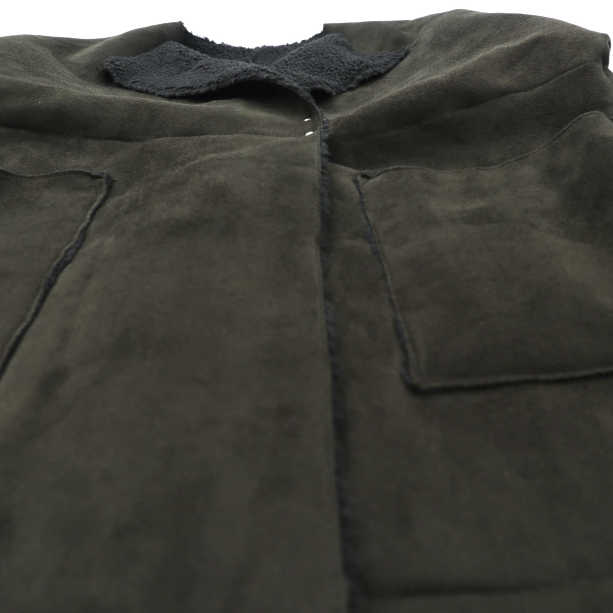 Johnbull リバーシブル 2WAY フェイクムートン コート ノーカラーコート S ブラウン ボア AH066M