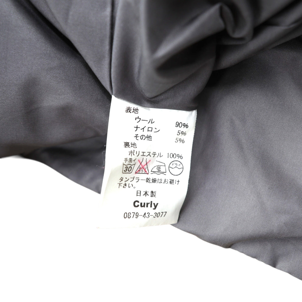 CURLY シングルオフィサー ピーコート M ベージュ 襟コーデュロイ ピークドラペル SINGLE OFFICER PEA COAT 日本製