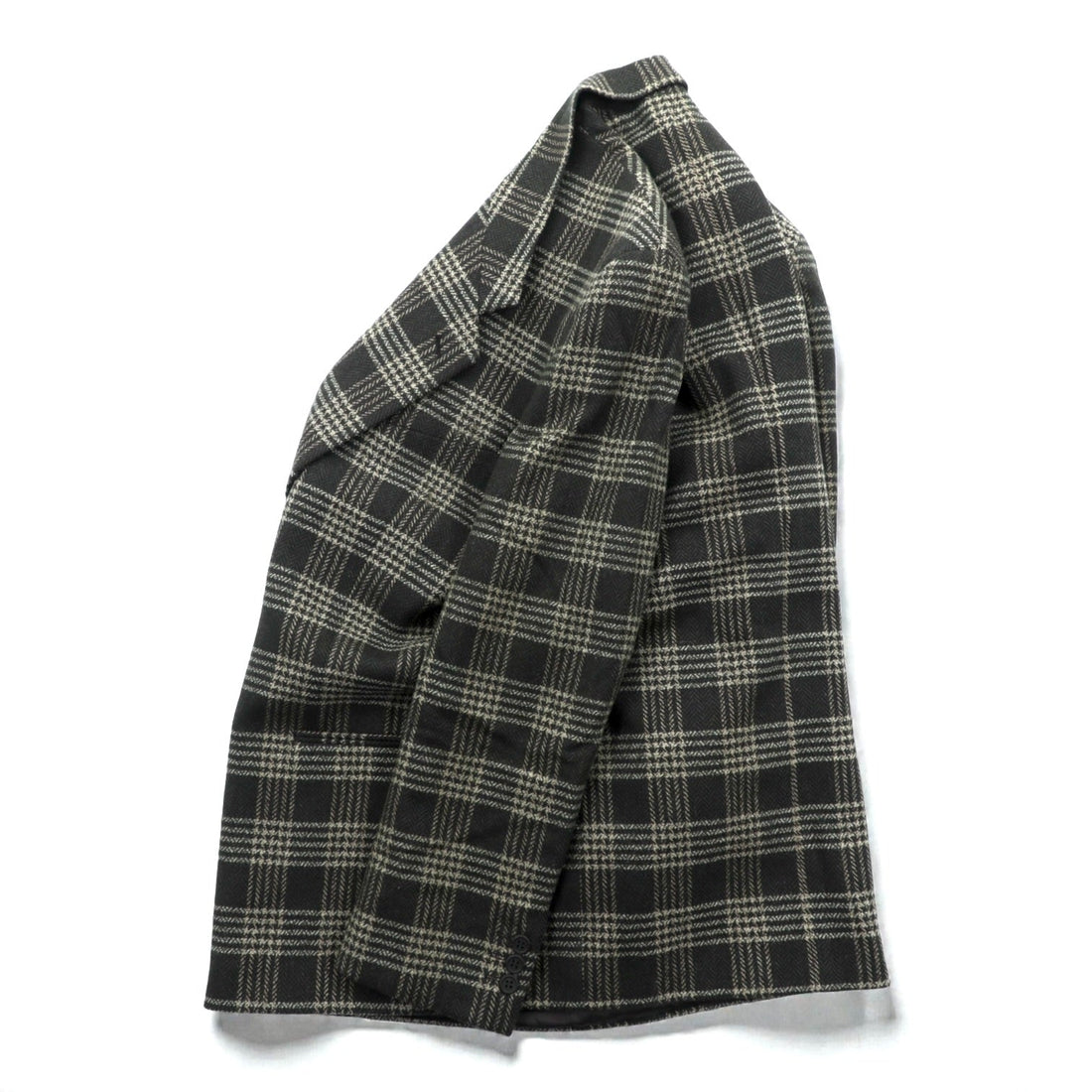 GIORGIO ARMANI Made in Italy LE COLLEZIONI Tweed 2B Tailored Jacket Leather L Brown Wool Check BLOOMINGDALE'S