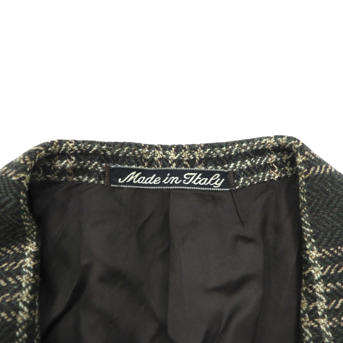 GIORGIO ARMANI Made in Italy LE COLLEZIONI Tweed 2B Tailored Jacket Leather L Brown Wool Check BLOOMINGDALE'S