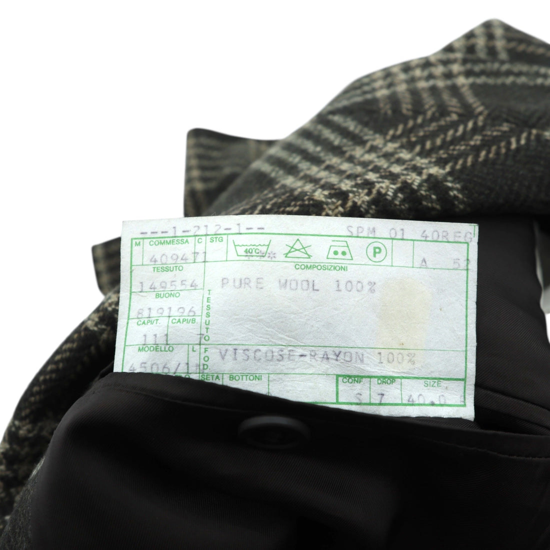 GIORGIO ARMANI Made in Italy LE COLLEZIONI Tweed 2B Tailored Jacket Leather L Brown Wool Check BLOOMINGDALE'S