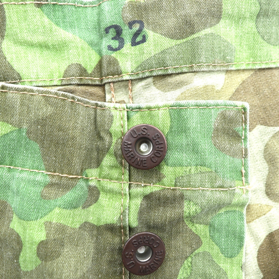 USMC P-1941 Military Utility Pants, Size L, Khaki Camouflage, Duck Hunter Replica, Deadstock, Unused