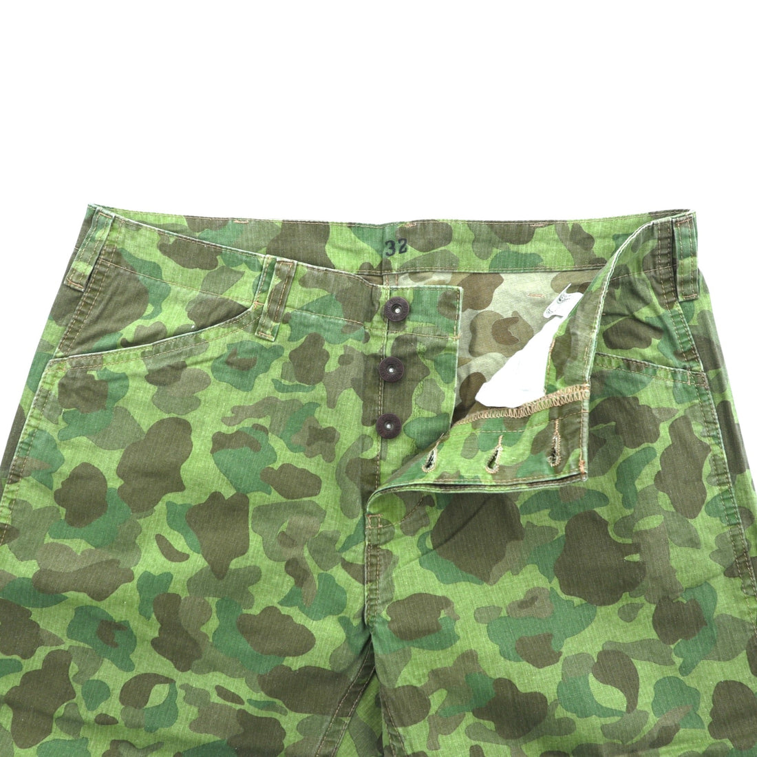 USMC P-1941 Military Utility Pants, Size L, Khaki Camouflage, Duck Hunter Replica, Deadstock, Unused