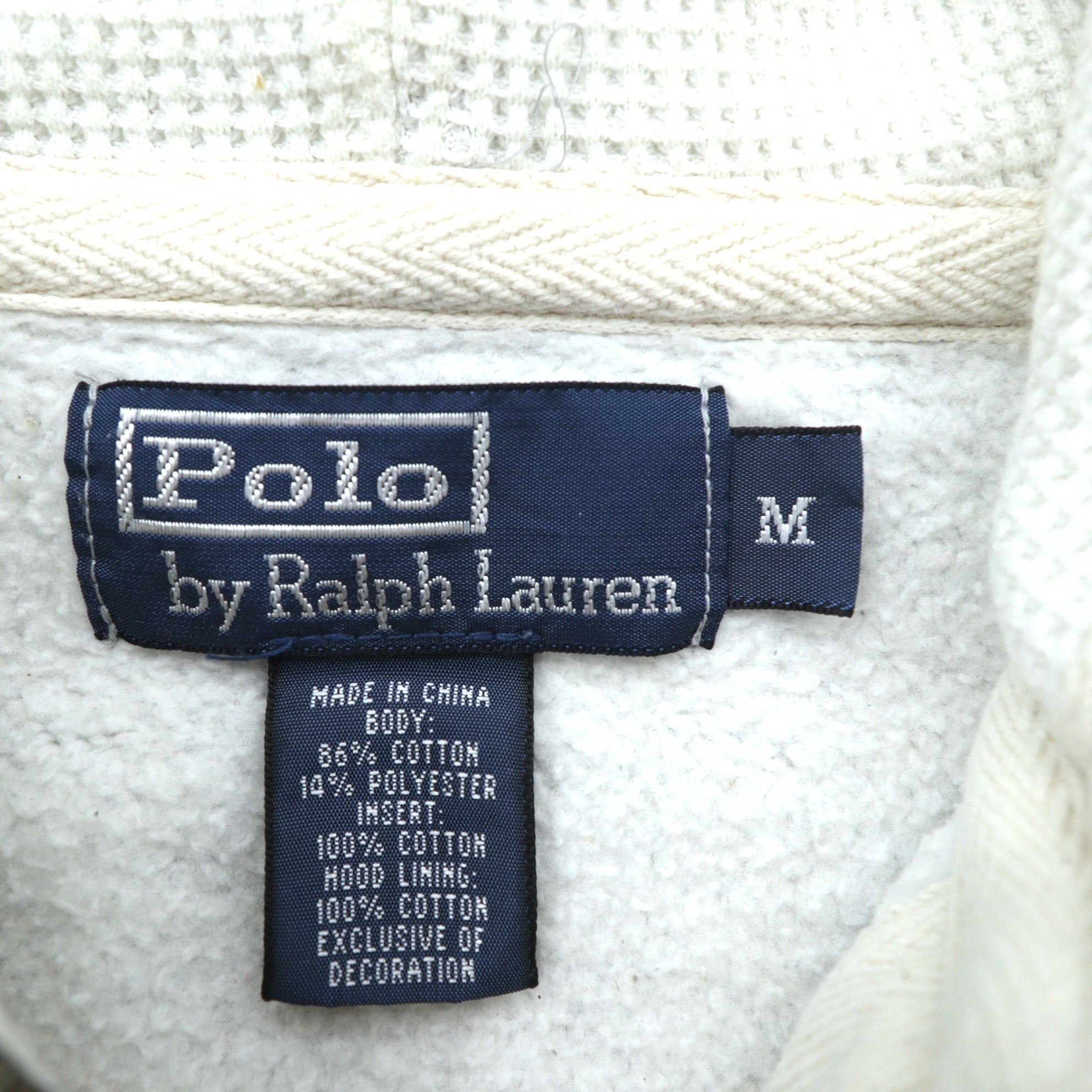 Polo Ralph Lauren 90年代 リバースウィーブ ジップパーカー M グレー スモールポニー刺繍 サーマル裏地