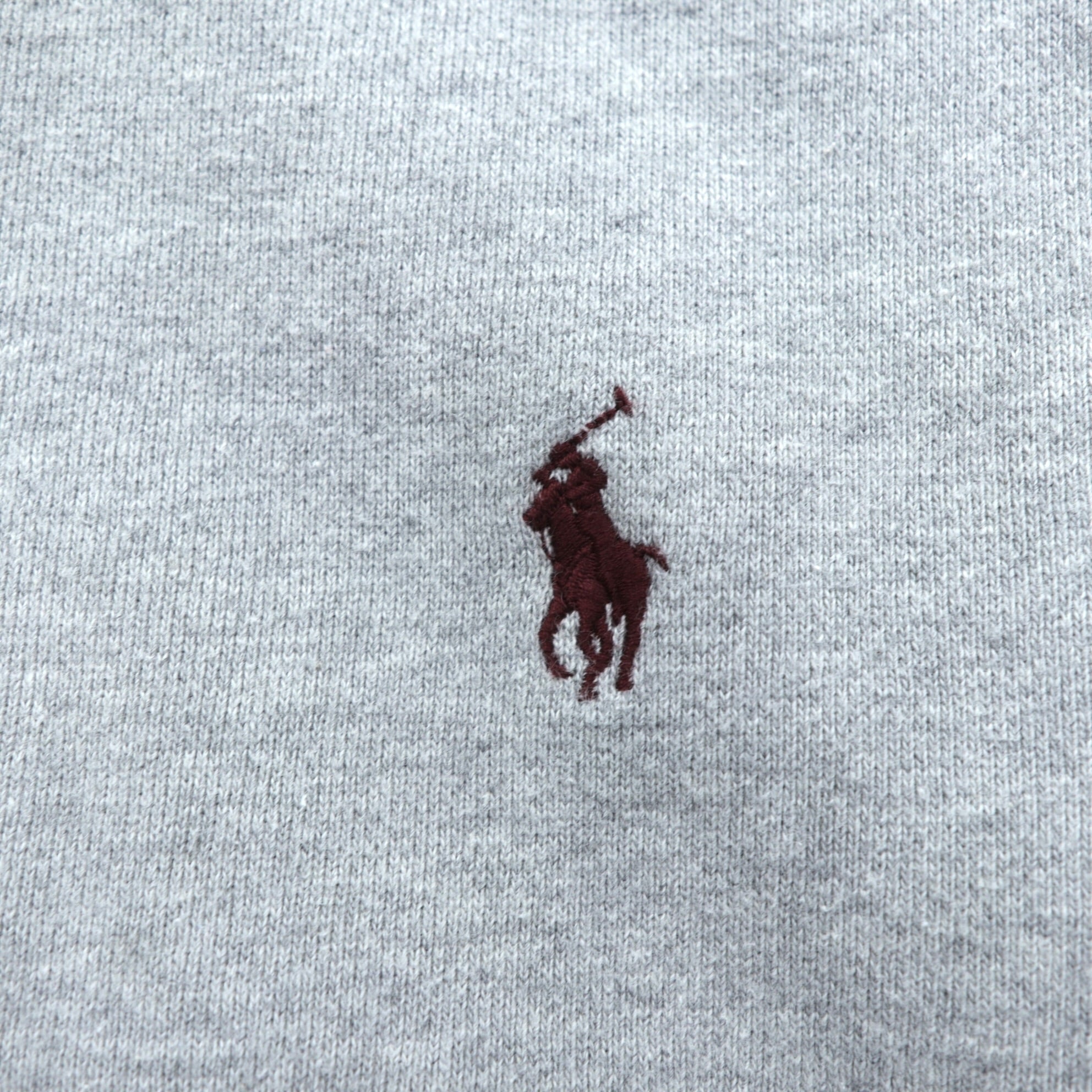 Polo Ralph Lauren 90年代 リバースウィーブ ジップパーカー M グレー スモールポニー刺繍 サーマル裏地