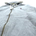 Polo Ralph Lauren 90年代 リバースウィーブ ジップパーカー M グレー スモールポニー刺繍 サーマル裏地