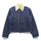 Sears 70年代 短丈 デニムジャケット Gジャン スナップボタン ワークジャケット L インディゴ 裏ボア