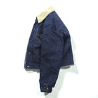 Sears 70年代 短丈 デニムジャケット Gジャン スナップボタン ワークジャケット L インディゴ 裏ボア