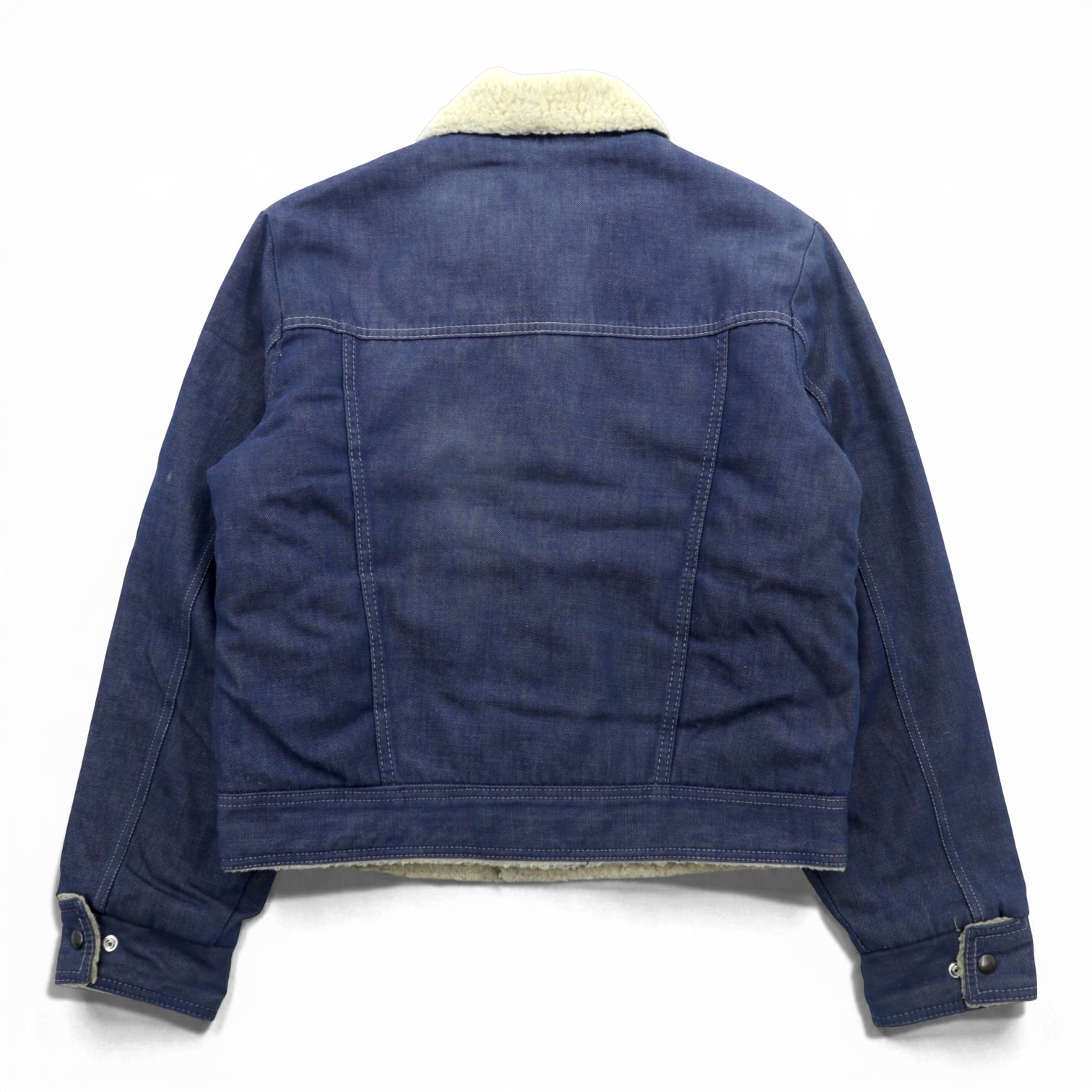 Sears 70年代 短丈 デニムジャケット Gジャン スナップボタン ワークジャケット L インディゴ 裏ボア