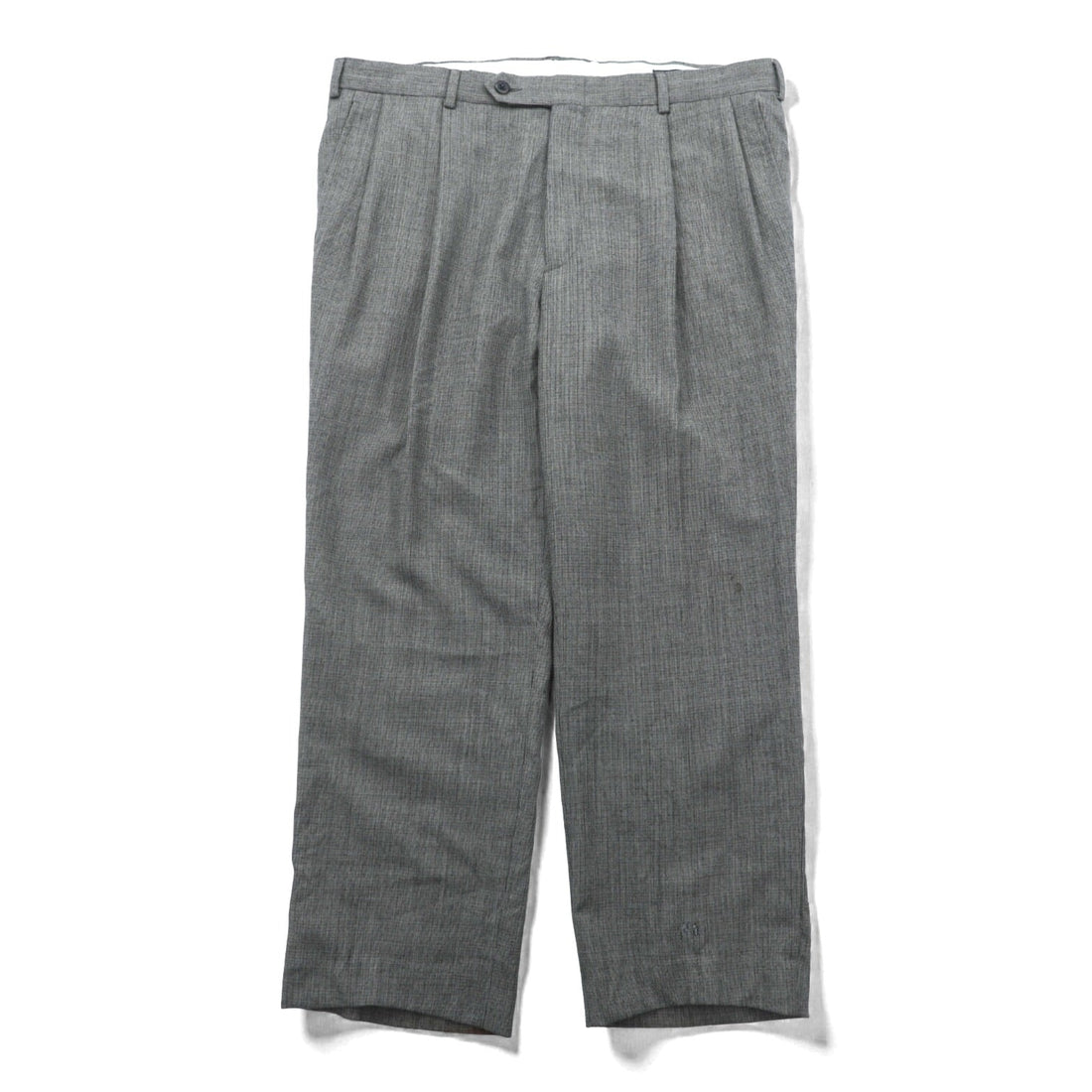 NAUTICA Cashmere Blend 2-Tuck Wide Slacks Pants, Size L, Gray Wool, Suspender Buttons